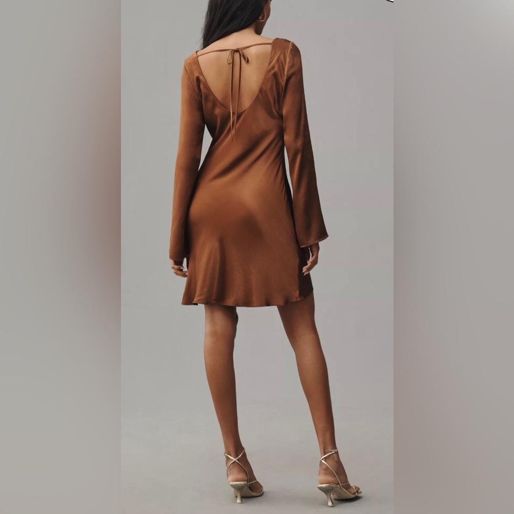 Anthropologie Brown Long Sleeve Dress
